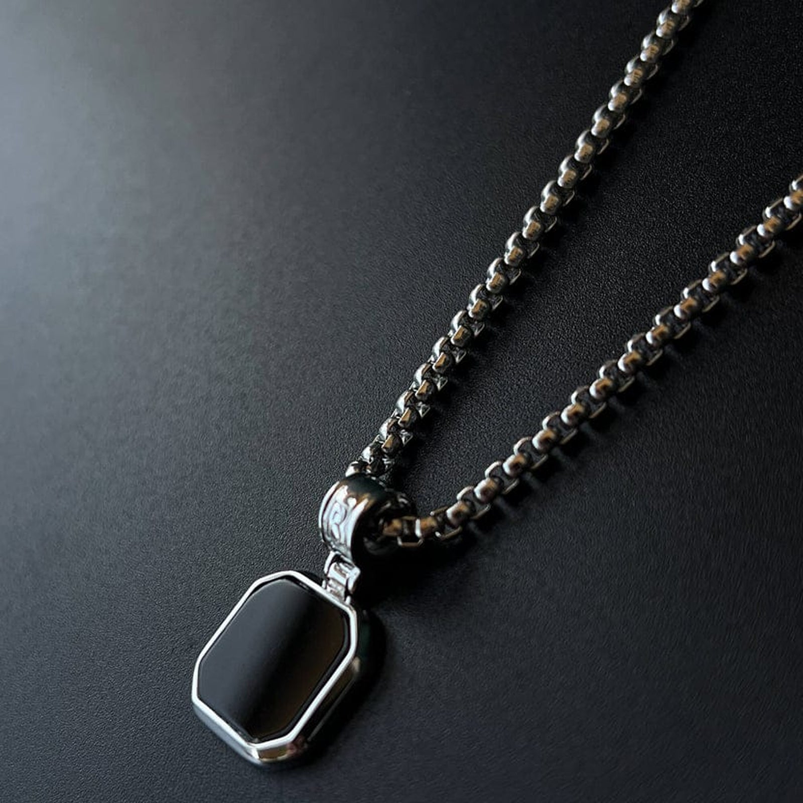 Square Pandent With Black Locket
