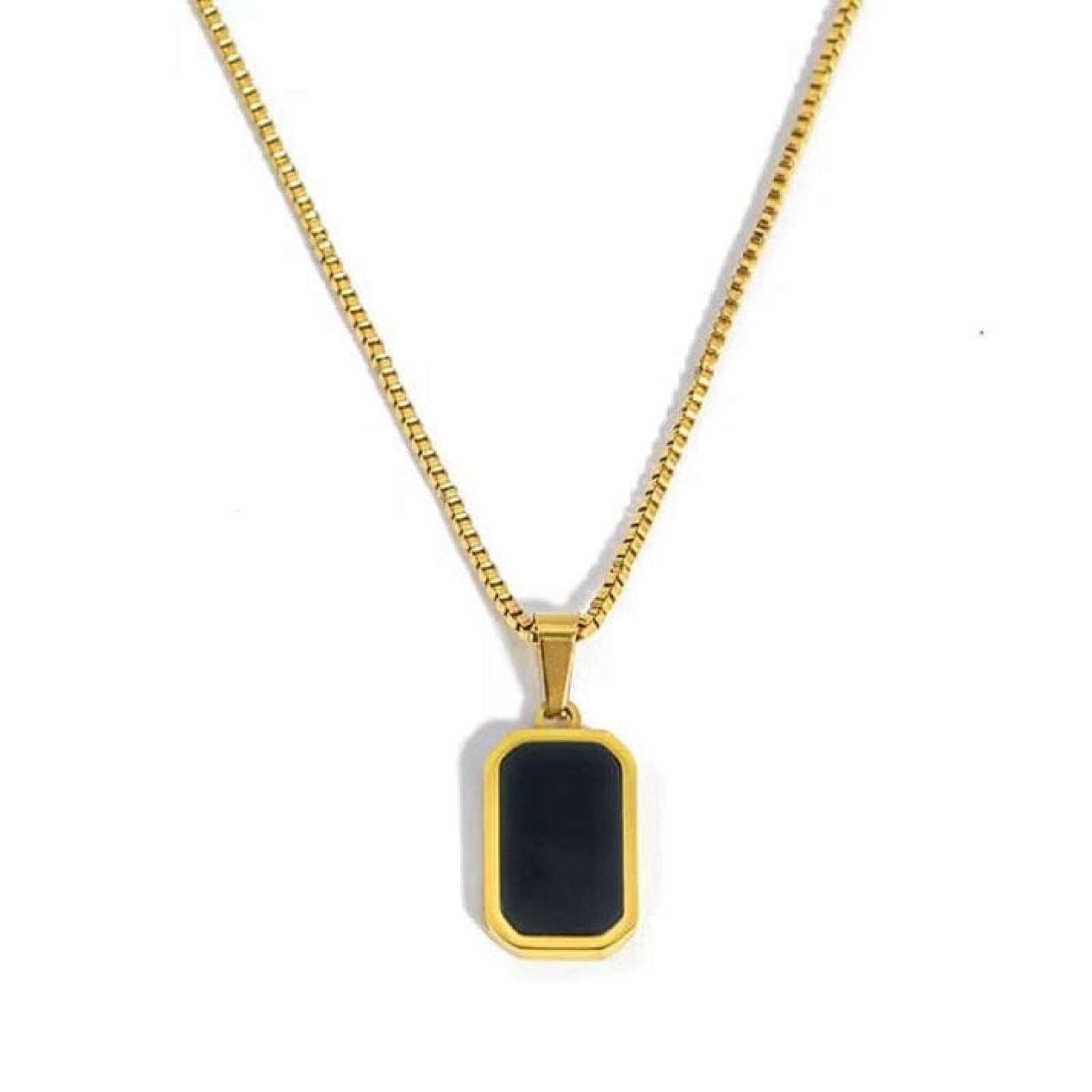 Square Pandent With Black Locket